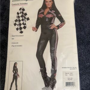 Dreamgirl Black Racing Jumpsuit